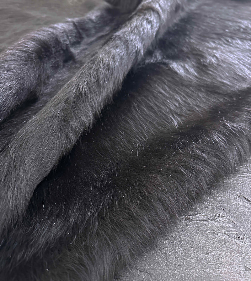 black cowhide rug