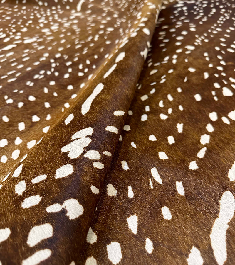 axis deer cowhide rug