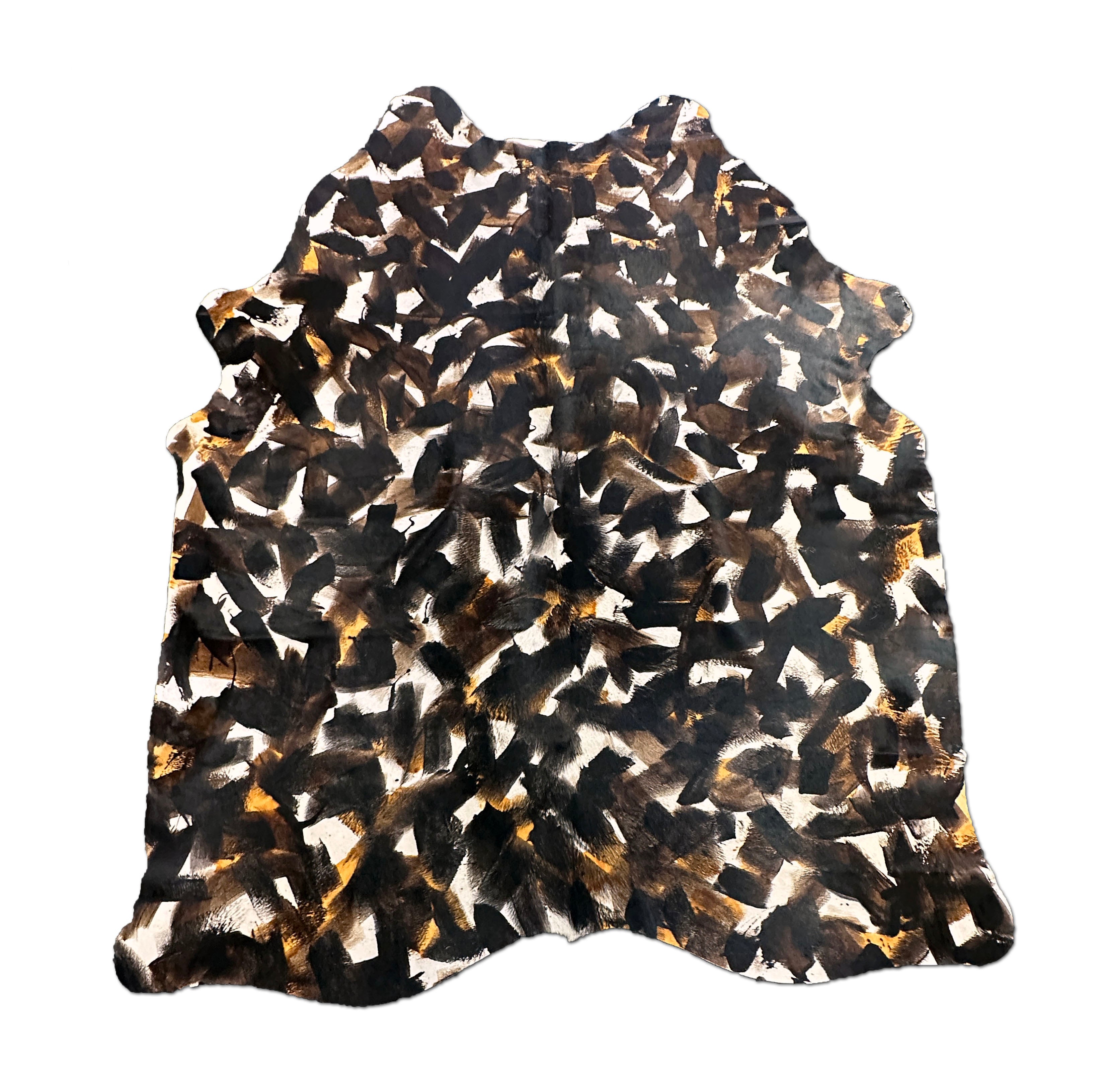 Stenciled Paint Pattern Cowhide Rug – Furug