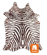 stenciled zebra cowhide rug