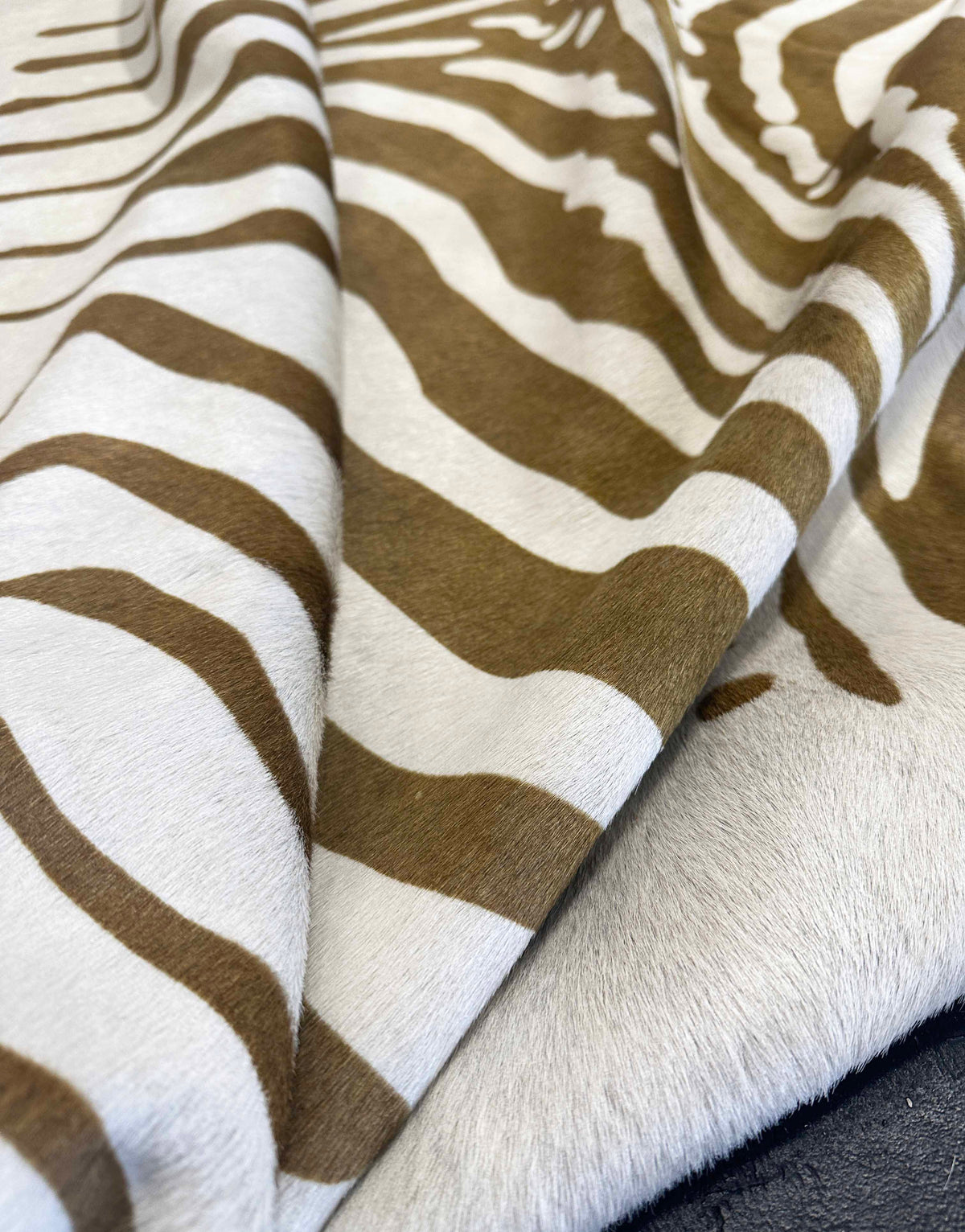 stenciled green zebra cowhide rug