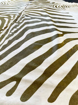 green zebra cowhide rug