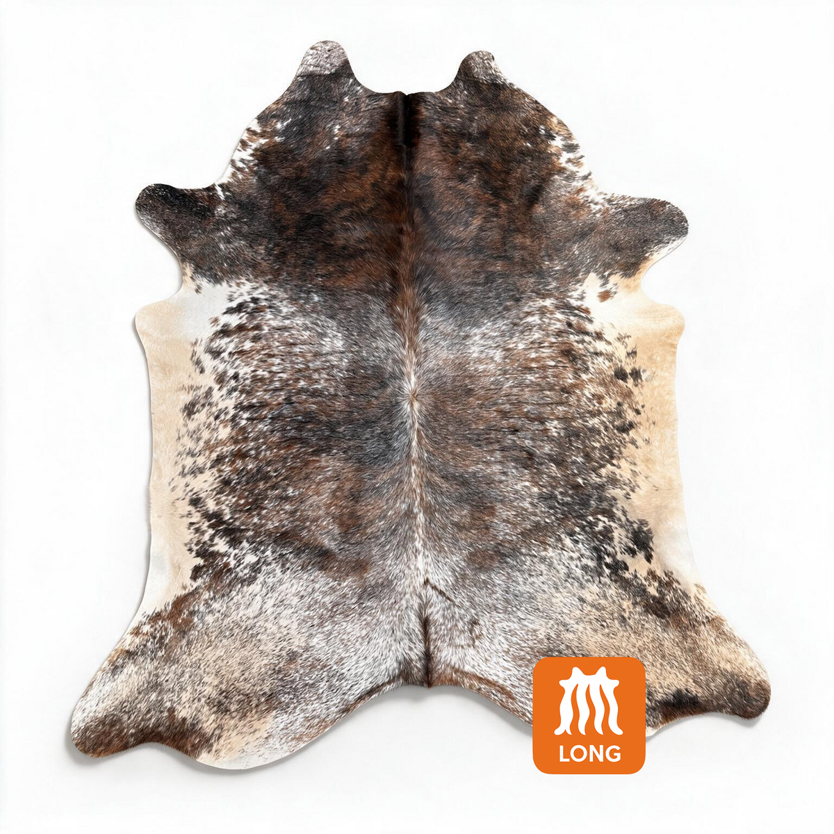 tri-color cowhide rug