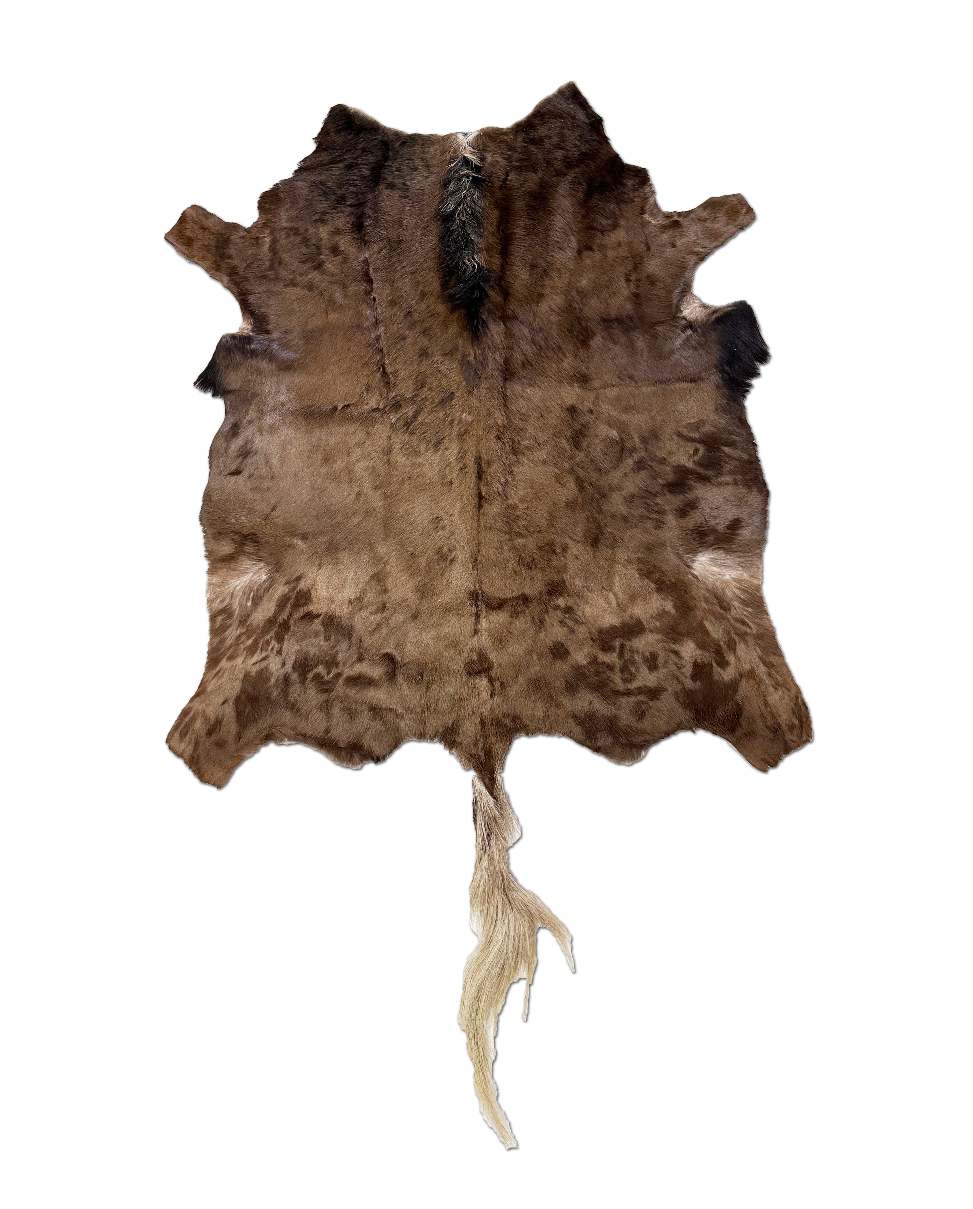 Natural Black Wildebeest Animal Hide Real Fur Rug - Exotic Hide – Furug