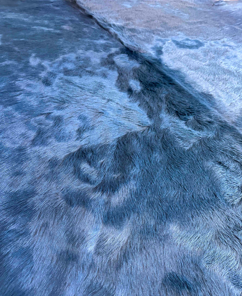 blue cowhide rug