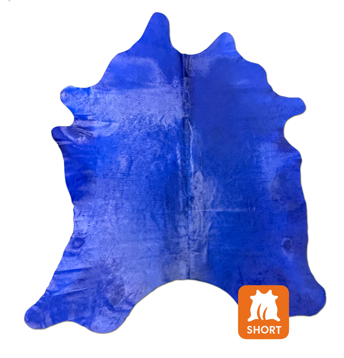 dyed blue cowhide rug