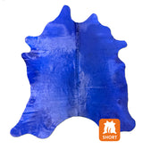 dyed blue cowhide rug
