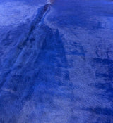 dyed blue cowhide rug