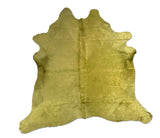 moss green cowhide rug