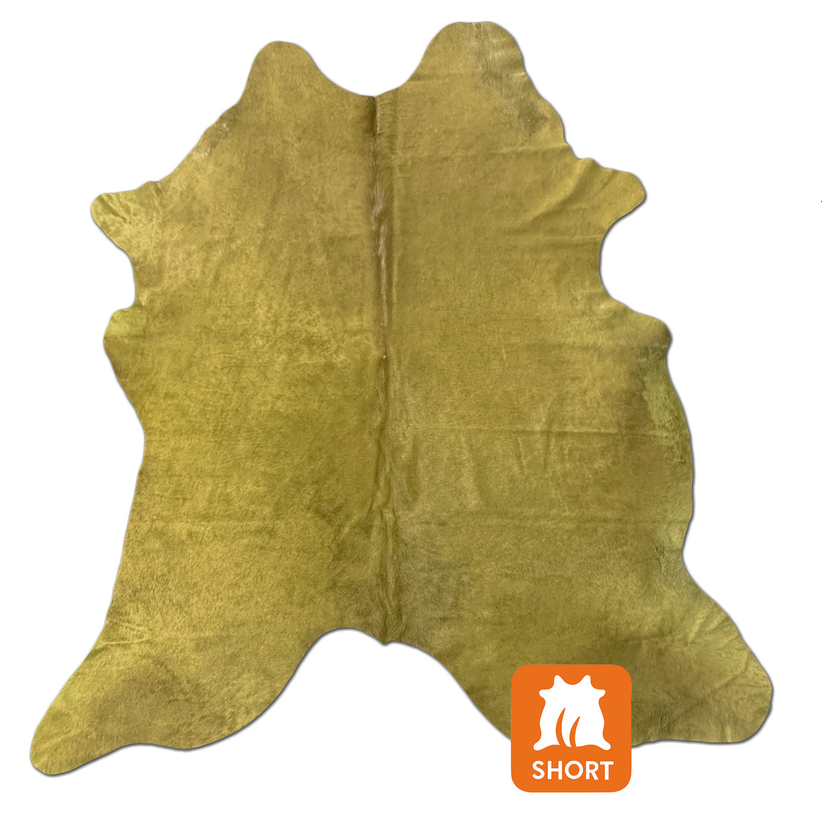 dyed green cowhide rug