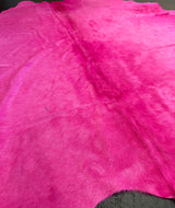 Close-up of a pink cowhide fur texture