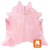 pink cowhide rug