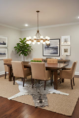 real zebra rug under a table
