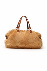 Cowhide Weekender Bag - Camel Brown