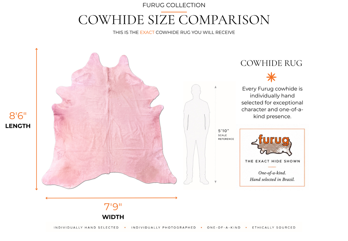 Dyed Pale Pink Cowhide Rug | Estate
