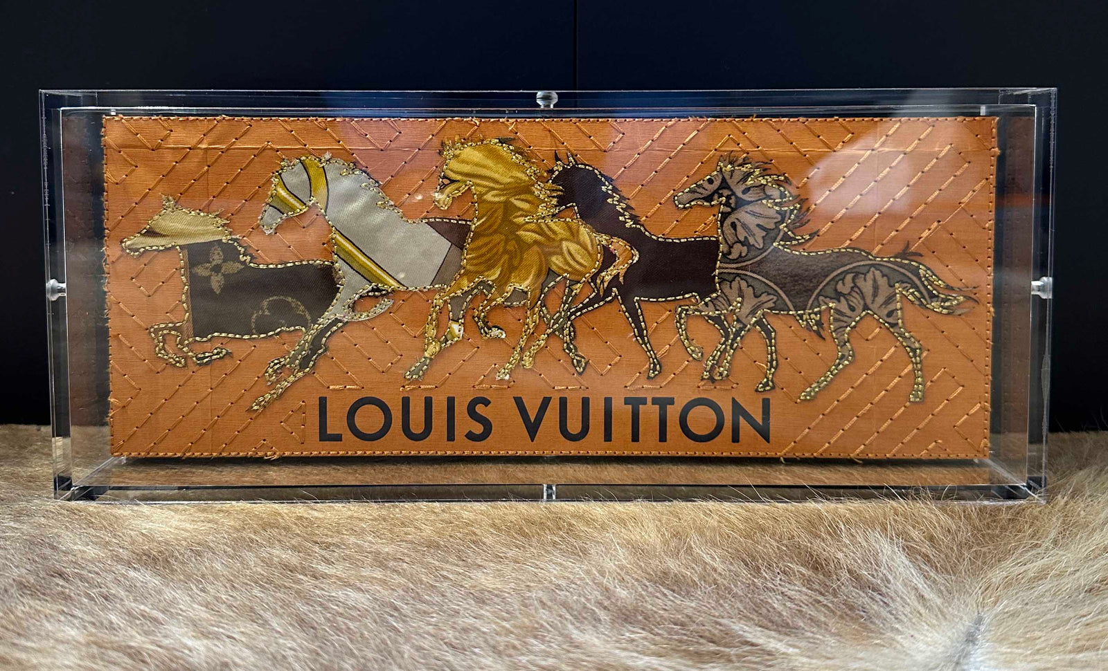 Stephen Wilson Art - Horse Parade On Louis Vuitton - Up-Cycled