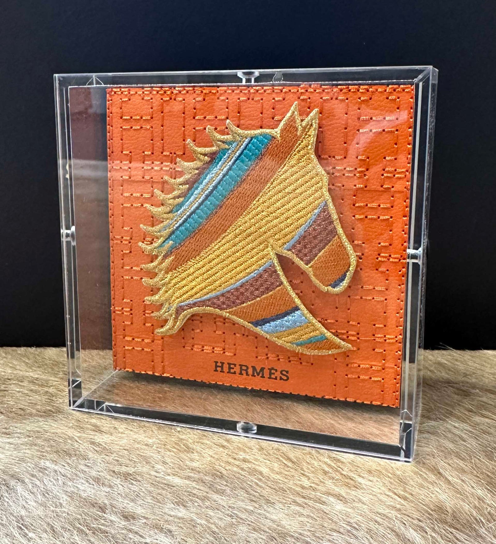 Stephen Wilson Art - Hermes Horse Head - Up-Cycled Luxury Art