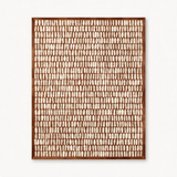 Paros custom stitched cowhide rug in natural brown and ivory, shown as an 8' × 10' overhead design