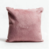 Enchant pink cowhide pillow in 20 x 20 square size