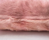 enchant pink cowhide pillow detail with hidden zipper closure