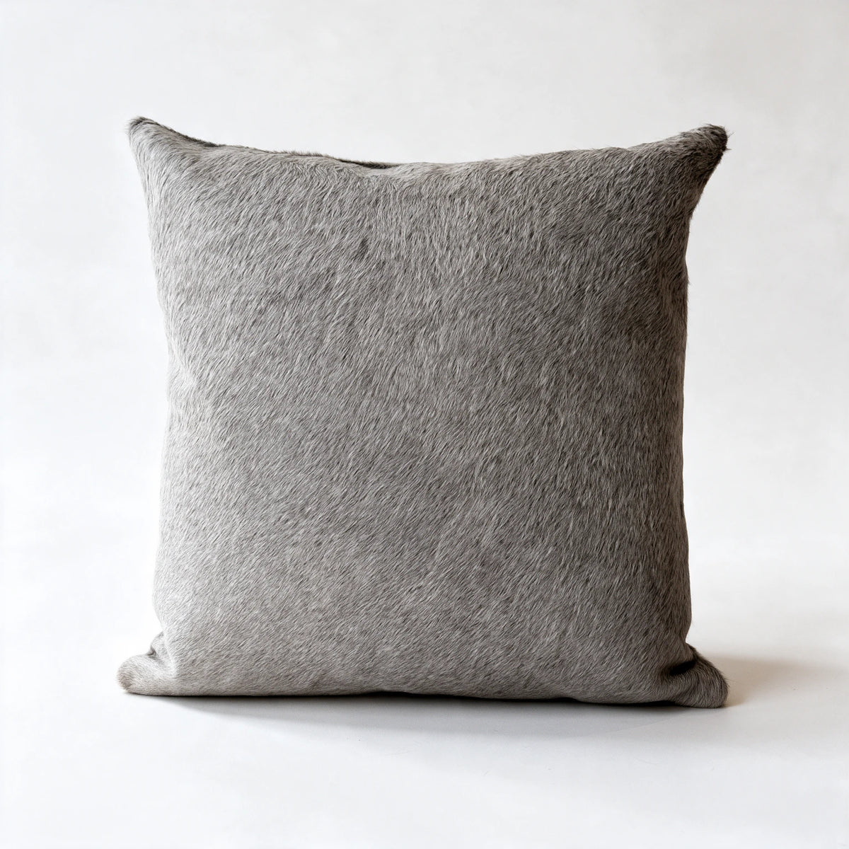 Natural gray cowhide pillow in 20 x 20 square size