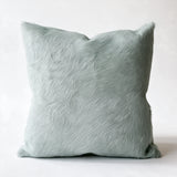 Sea Glass blue cowhide pillow in 20 x 20 square size