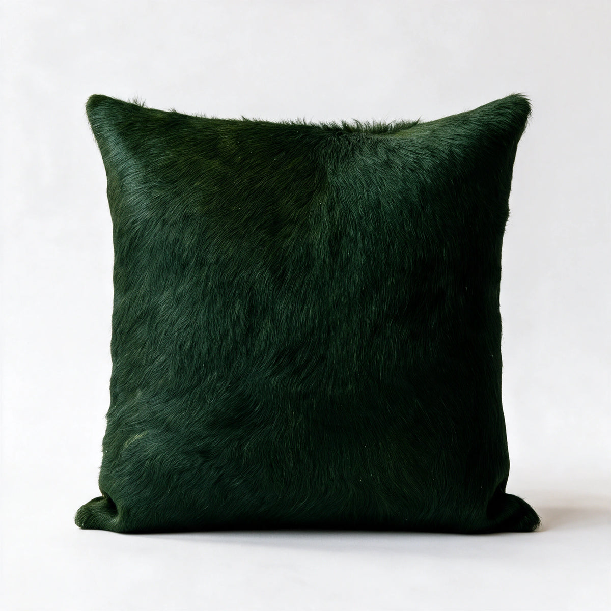 Shamrock green cowhide pillow in genuine Brazilian hair-on-hide