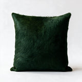 Shamrock green cowhide pillow in genuine Brazilian hair-on-hide