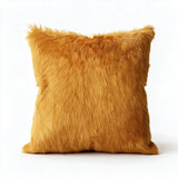 Marigold yellow cowhide pillow in genuine Brazilian hair-on-hide