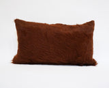 brown cowhide pillow