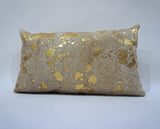 metallic gold cowhide pillow