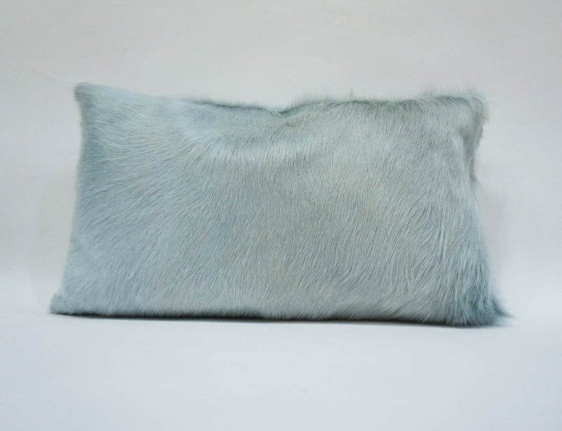 blue cowhide pillow