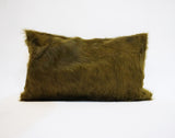 green cowhide pillow