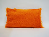 orange cowhide pillow