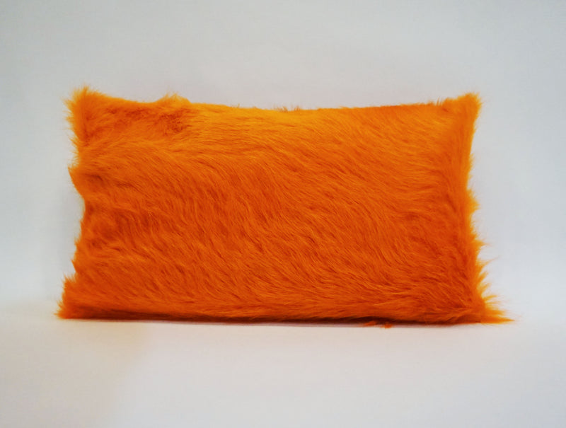 orange cowhide pillow