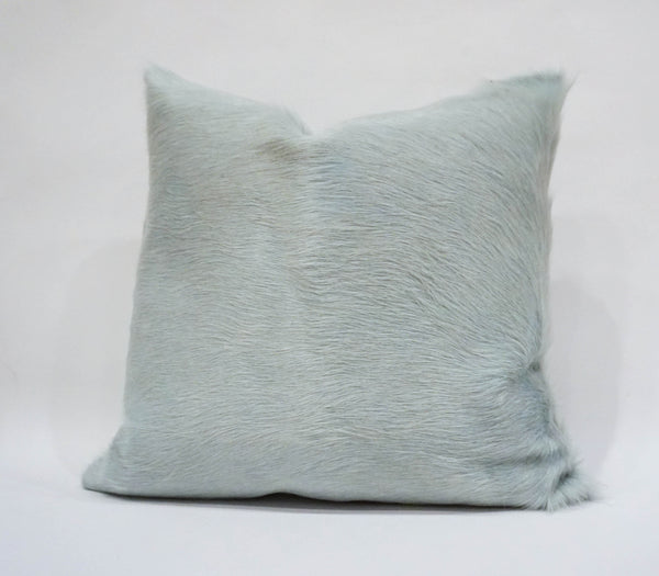 blue cowhide pillow