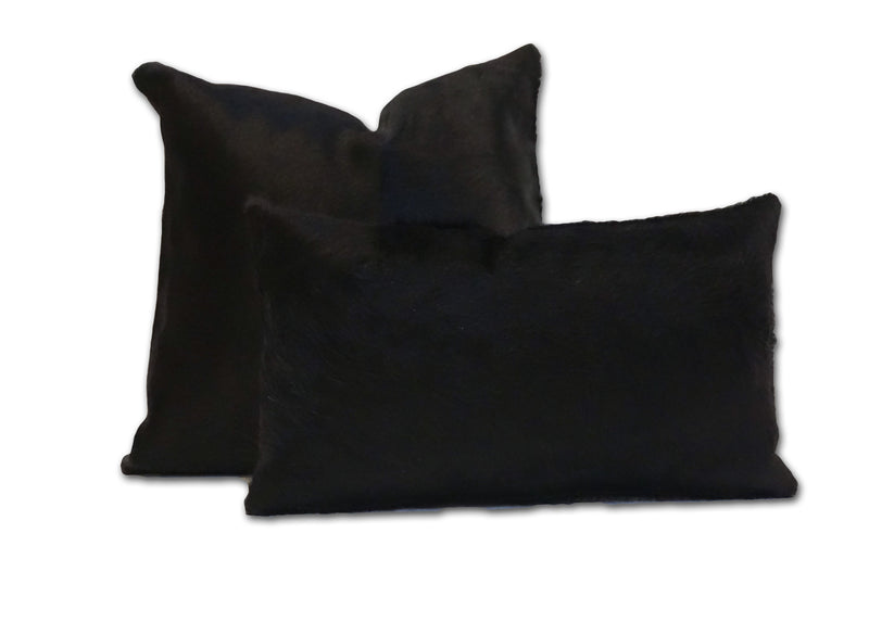 black cowhide pillow