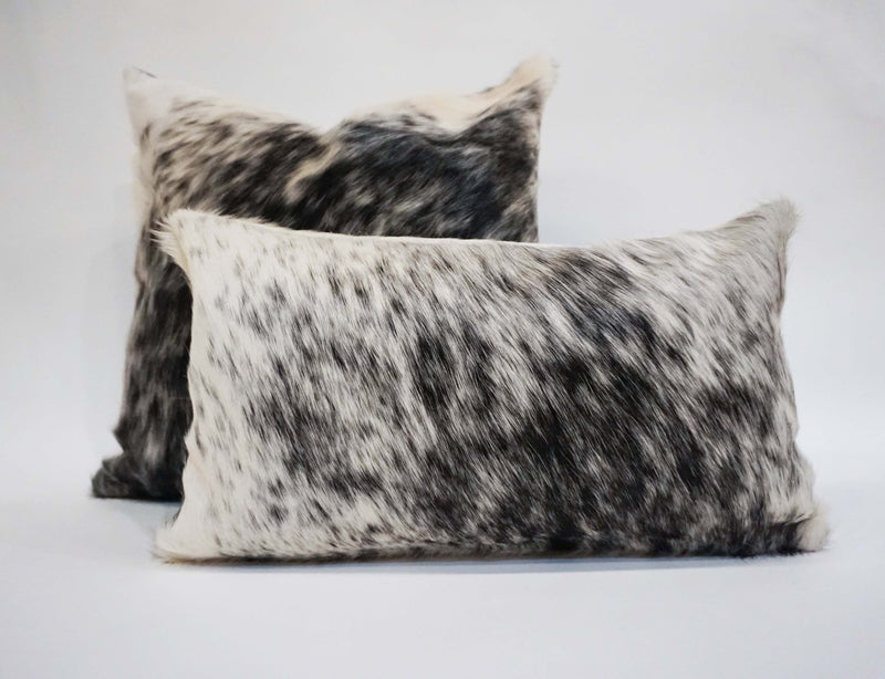 black white cowhide pillow