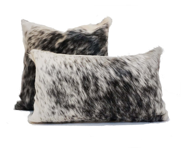 black white cowhide pillow