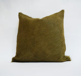 green cowhide pillow