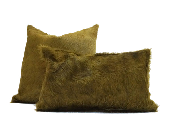 green cowhide pillow