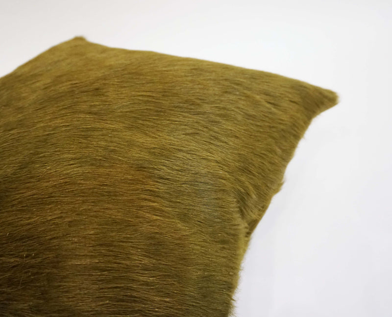 green cowhide pillow