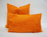 orange cowhide pillow