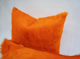 orange cowhide pillow