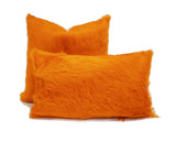 orange cowhide pillow