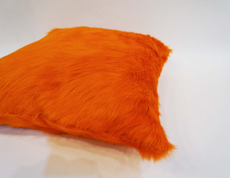 orange cowhide pillow