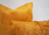 yellow cowhide pillow