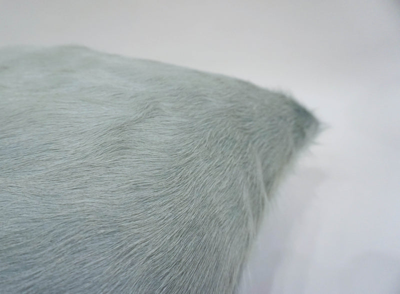 blue cowhide pillow