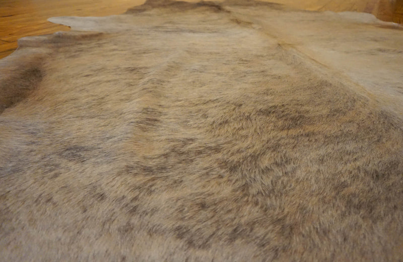 gray brown brindle cowhide fur rug