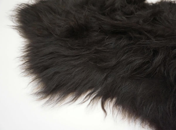 black icelandic sheepskin fur rug